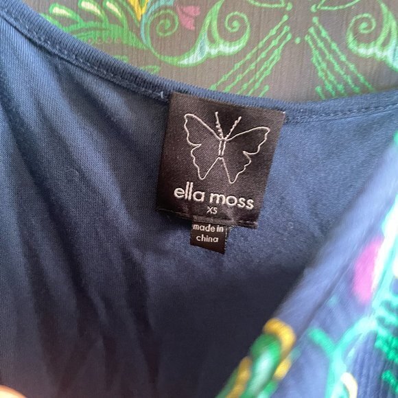 Ella Moss Boho Silk Chiffon Blouse‎ Dolman Sleeve Top Lined Printed Size XS - Picture 3 of 7